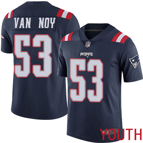 New England Patriots Football 53 Rush Vapor Untouchable Limited Navy Blue Youth Kyle Van Noy NFL Jersey